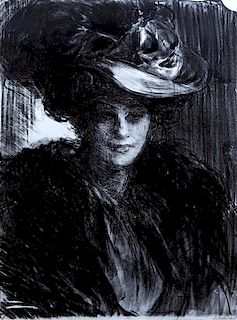 Albert de Belleroche, (British, 1864-1944), Portrait of a Lady