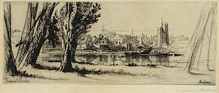 Seymour Haden, (British, 1818-1910), Fullham Lock, c. 1860