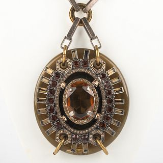 Lanvin Large Jeweled Pendant on Chain