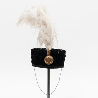 Philip Treacy Black Velvet and Ostrich Feather Hat