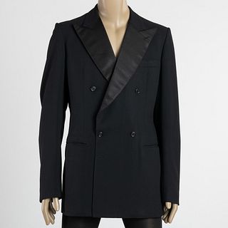 Christian Dior Monsieur Navy Pinstripe Wool Suit and Black Tuxedo Jacket