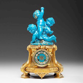 Sevres-style Porcelain and Ormolu Clock