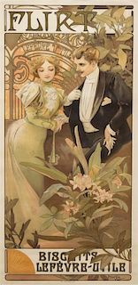 Alphonse Mucha, (Czech, 1860-1939), Flirt, 1899