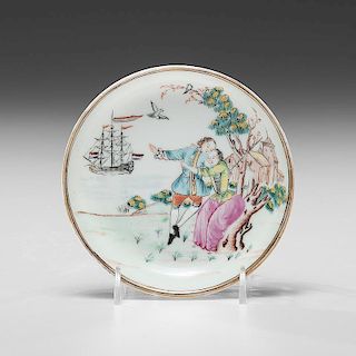 Chinese Export Sailor's Farewell Saucer