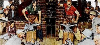Norman Rockwell, (American, 1894-1978), The Horseshoe Forging Contest
