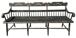 Early Hand Painted Bench Hudson Valley