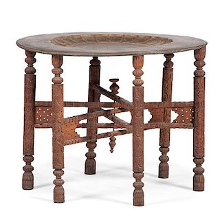 Anglo-Indian Carved Occasional Table with Tray Top