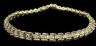 Gold & Diamond Tennis Bracelet 