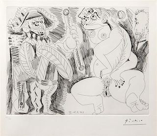 * Pablo Picasso, (Spanish, 1881-1973), Untitled (from Series 156), 1971