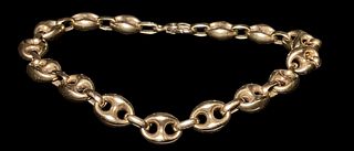 14k Gold Marine Link Bracelet 