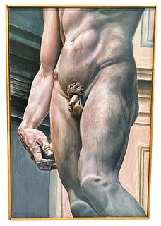 BERNARD WIDEN (1920-2017) Michelangelo's David Oil on Canvas