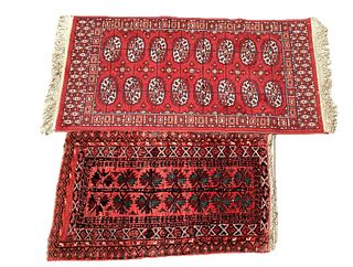 Two Small Oriental Rugs, Hand Knotted,Bokhara 