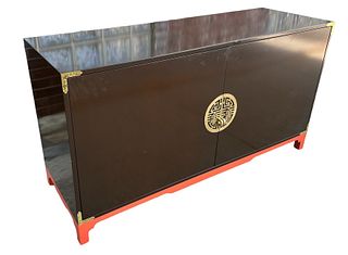 Mid Century Chinoiserie Credenza Sideboard 