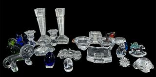 Collection Assorted Crystal Animals, Votives, & Articles BACCARAT, ORREFORS, VAL ST LAMBERT, KOSTA BODA, LENOX