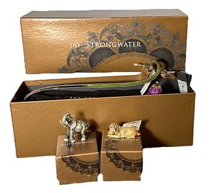 JAY STRONGWATER Animal Figurines, Candle Snuffer, New In Box 