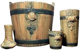Collection WELLER Woodrose Vessels and Baldin Bud Vase