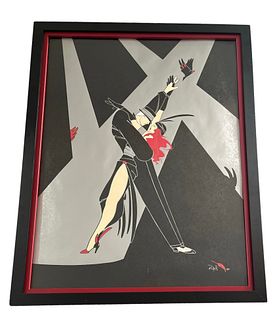 Art Deco RAFAEL ACEVEDO "30's Dancers" Serigraph