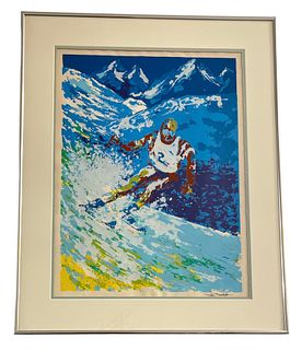 TED TANABE "The Skier" Lithograph