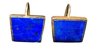 14k Gold & Lapis MARRACCINI Modernist Earrings