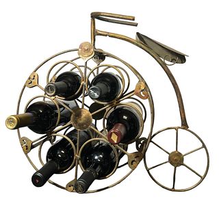 Mid Century Figural Bike Wine Rack 