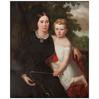 Antebellum Portrait of a Woman with Child, Possible Descendants of Mayflower's John Alden