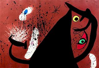 * Joan Miró, (Spanish, 1893-1983), La frappeuse de Silex, 1973