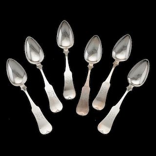 Coin Silver Tablespoons, Marked Hinton