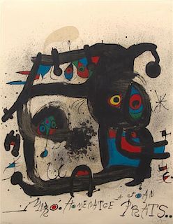 Joan Miró, (Spanish, 1893-1983), Homenatge a Joan Prats, 1972