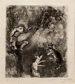 Marc Chagall, (French/Russian, 1887-1985), Le loup plaidant contre le renard par-devant le singe, pl. 13 (from La Fontaine), 192