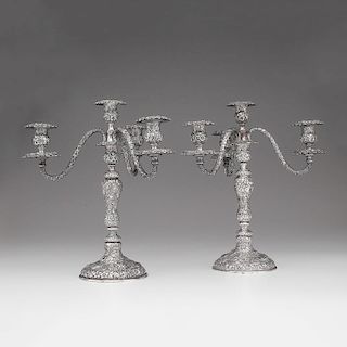 The Loring Andrews Co. Sterling Repoussé Candelabra