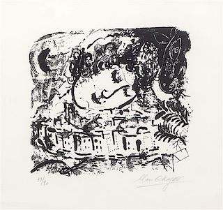 * Marc Chagall, (French/Russian, 1887-1985), Le village, 1957