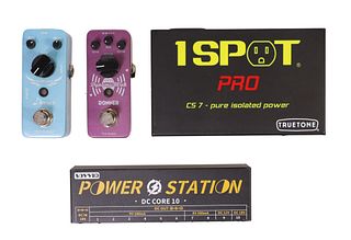 (LOT) GUITAR EFFECTS PEDALS, WIRING, POWER