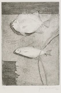 JEAN ANDREWS (TX, 1924-2010) ETCHING TWO FISH