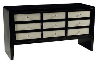 ART DECO STYLE BLACK & WHITE CHEST OF DRAWERS