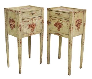 (2) ITALIAN NEOCLASSICAL STYLE PAINTED NIGHTSTANDS