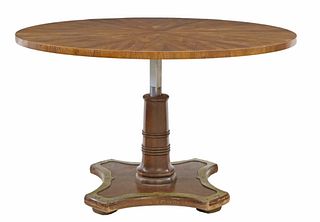 ADJUSTABLE HEIGHT BRASS MOUNTED CENTER TABLE