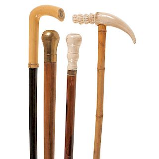 Bone and Tooth-Handled Canes, Plus