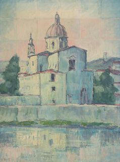 SIGNED OIL PAINTING ON CANVAS 'CHIESA FIORENTINA'