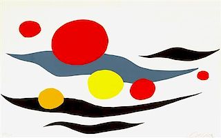 Alexander Calder, (American, 1898-1976), Composition with Clouds and Spheres