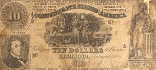 CONFEDERATE STATES OF AMERICA, $10 BILL, 1861