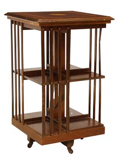 GEORGIAN STYLE ROTATING LIBRARY STAND