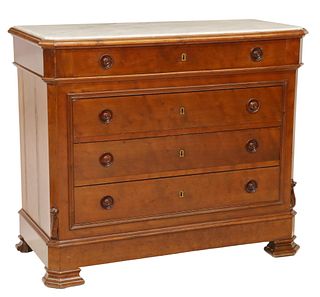 FRENCH LOUIS PHILIPPE MARBLE-TOP COMMODE