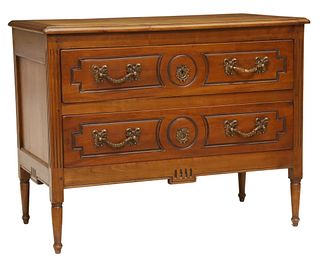 FRENCH LOUIS XVI STYLE TWO-DRAWER COMMODE