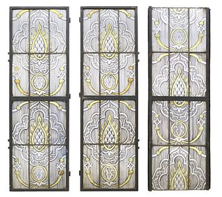 (3) ARCHITECTURAL STAINED & LEADED GLASS WINDOWS