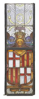 ARCHITECTURAL STAINED & LEADED GLASS WINDOW PANEL