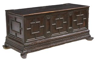 SPANISH BAROQUE STYLE CARVED STORAGE CHEST