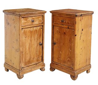 (2) RUSTIC PINE BEDSIDE CABINETS