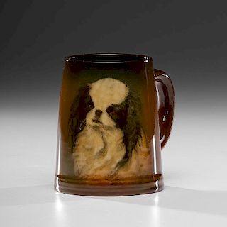 Rookwood Pottery Dog Mug, E.T. Hurley