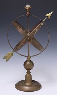 FRENCH BRASS ARMILLARY SPHERE TABLE LAMP