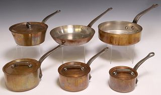 (6) FRENCH COPPER & IRON KITCHENWARE, LE GOURMET